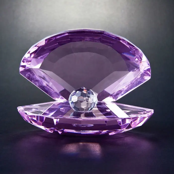 clear beautiful crystal pearl mussel for wedding return gifts