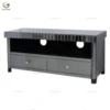 2 Drawer Living Room Modern Style Smokey Black Mirrored Glass TV Cabinet with Showcase