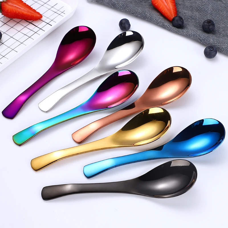 High quality electroplated color stainless steel spoon, high-end gift spoon, Silver/gold/ rose gold/color/black/blue/purple
High quality electroplated color stainless steel spoon, high-end gift spoon, Silver/gold/ rose gold/color/black/blue/purple