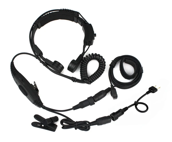 2 Pin Ptt Vox Adjustable Volume Throat Mic Headset For Icom F3 F4 F10