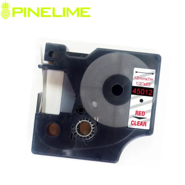 1 x D1 tape cartridge 45012 12mm x 7m Red//Clear for DYMO label manager printers