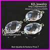 KJL-A0439 Wholesale crystal clear quartz beads connector, transparent glass stone beads pendant connector jewelry