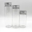 100ml 180ml 250ml Wide Mouth PET Cylinder Round Plastic Bottle With Metal Cap