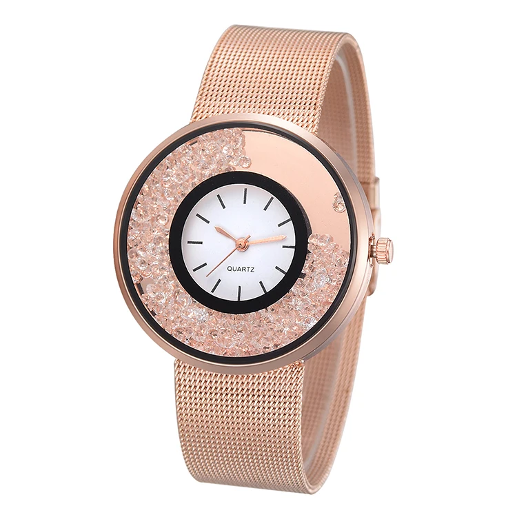 Fashion Rose Gold Mesh Band Quartz Watch Luxury Stainless Steel Women Flowing Rhinestone Watch (KKWT82021), As the picture
Fashion Rose Gold Mesh Band Quartz Watch Luxury Stainless Steel Women Flowing Rhinestone Watch (KKWT82021), As the picture