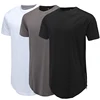men cotton plain colored round neck ropa africana para hombres plus size sets long line men t-shirt curved hem t-shirt