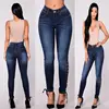 2018 Woman Highwaisted Shaping Hip String Jeans Lace Up Pencil Curvy Jeans Skinny Stretch Jeans