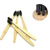 Ready to ship Natural Charcoal Bamboo Holder Soft Bristles travel toothbrush