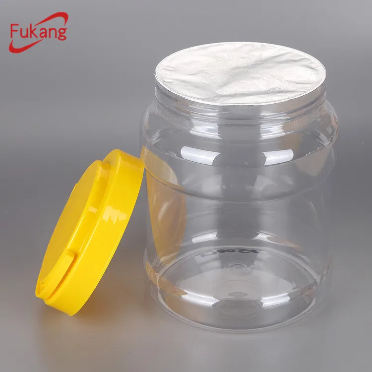 large clear plastic storage jars