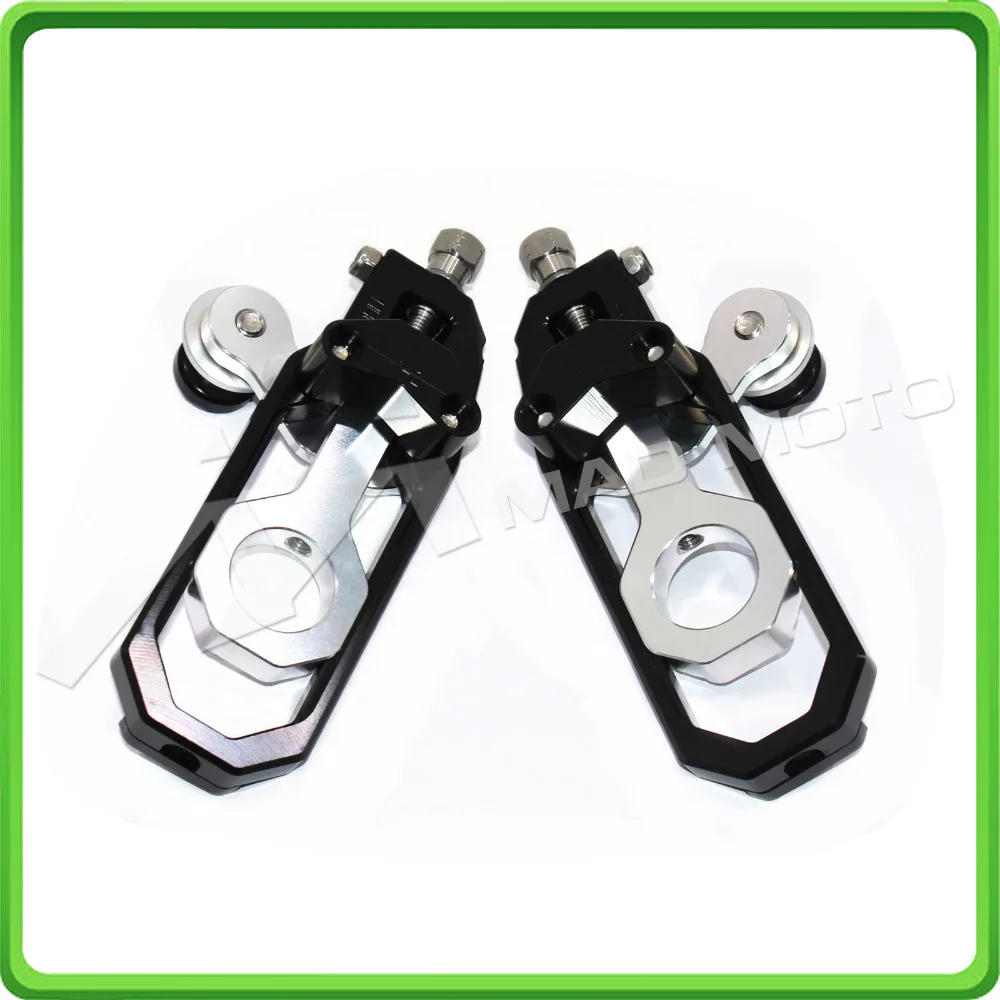 Motorcycle Chain Tensioner Adjuster with bobbins kit for Yamaha R1 YZF-R1 2007 2008 2009 2010 2011 2012 2013 2014 Black&Silver (4)