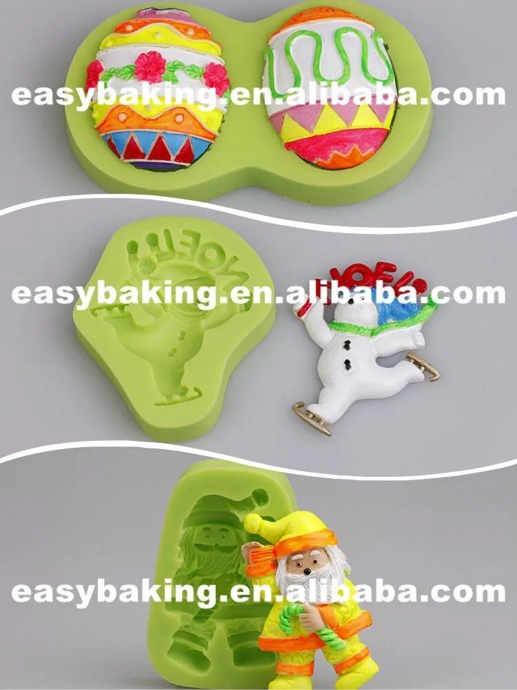 Food Grade Christmas Snowman Silicone Fondant Molds for cake decorating
