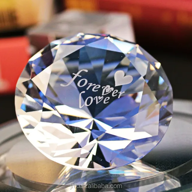 crystal paperweight, crystal diamond paperweight, crystal