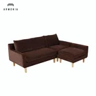 High quality cheap modern furniture new design models wooden fabric queen corner sofa