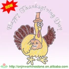 Hot-fix Crystal Turkey Iron On Transfers Cute Crystal Turkey Thanksgiving Iron On Transfer 14