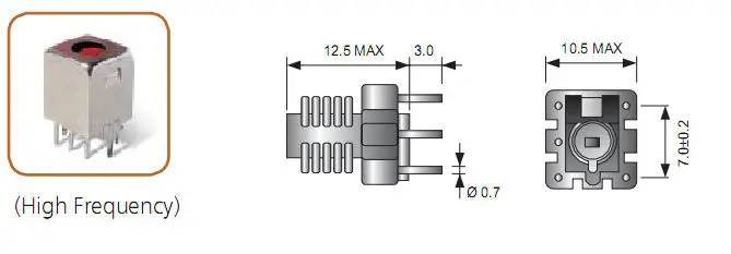 10KM Type Variable inductors for SW OSC coil