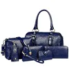 2016 New designer China elegent PU leather bags handbag set, croco pattern women tote bags 6 pcs women handbags set for lady