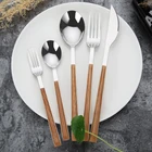 Eco Friendly Silverware Stainless Steel Cutlery Set,Korean Custom Metal Black ABS Plastic Handle Flatware Set