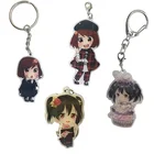 Epoxy Acrylic Charms Custom Plastic Anime Kids Girls Cartoon Character Key Chain / Keychain
