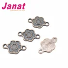 flower shape metal badge anti silver color alloy badge for jeans