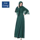 2018 Latest Designs Dubai Muslim Women Islamic Dresses Fashion Black Lace Turkey Abaya