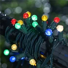 120V 50 LEDs G10 global faceted ball led string light for outdoor holiday Christmas and Halloween