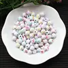 Assorted Mix Colours 8mm White Alphabet Round Beads Plastic Spacer Letter Beads with a Hole