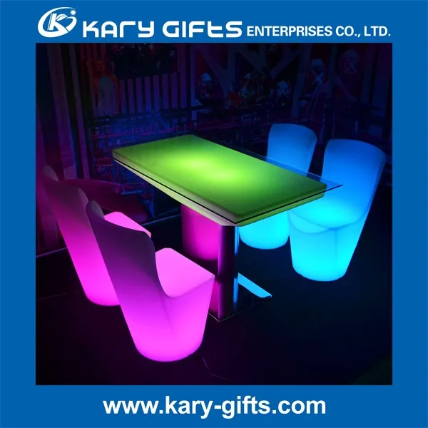 rectangle led dining table ligh up color restaurant .jpg
