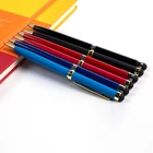 Custom logo printed promotional metal stylus hotel ball pen for touch screen