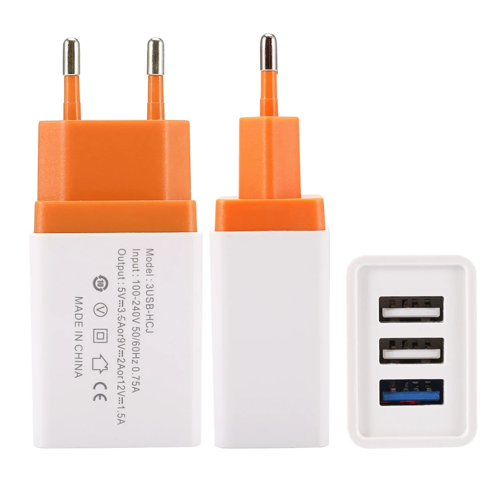 Universal Usb Charger Portable Eu Plug Usb Wall Charger 3 Ports Travel Adapter For Iphone, Colorful
Universal Usb Charger Portable Eu Plug Usb Wall Charger 3 Ports Travel Adapter For Iphone, Colorful