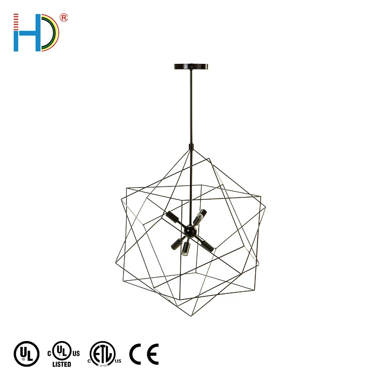 Wholesale Price European Style Contemporary Home Decoration Restaurant Pendant Lighting Post Black Metal Modern Chandelier