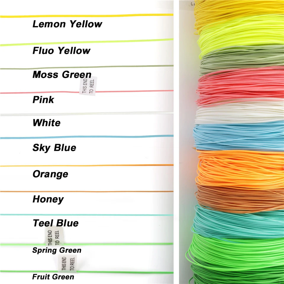 FLY LINE Weight Forward Floating 7WT Loops at each end Bright Yellow 100' LN537 