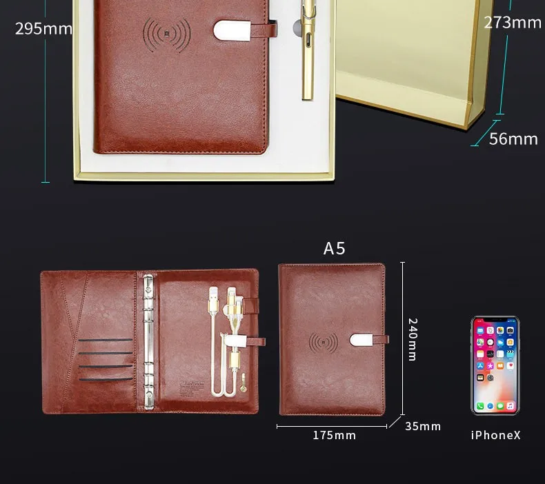 name: high quality business gift logo customized a5 notebook