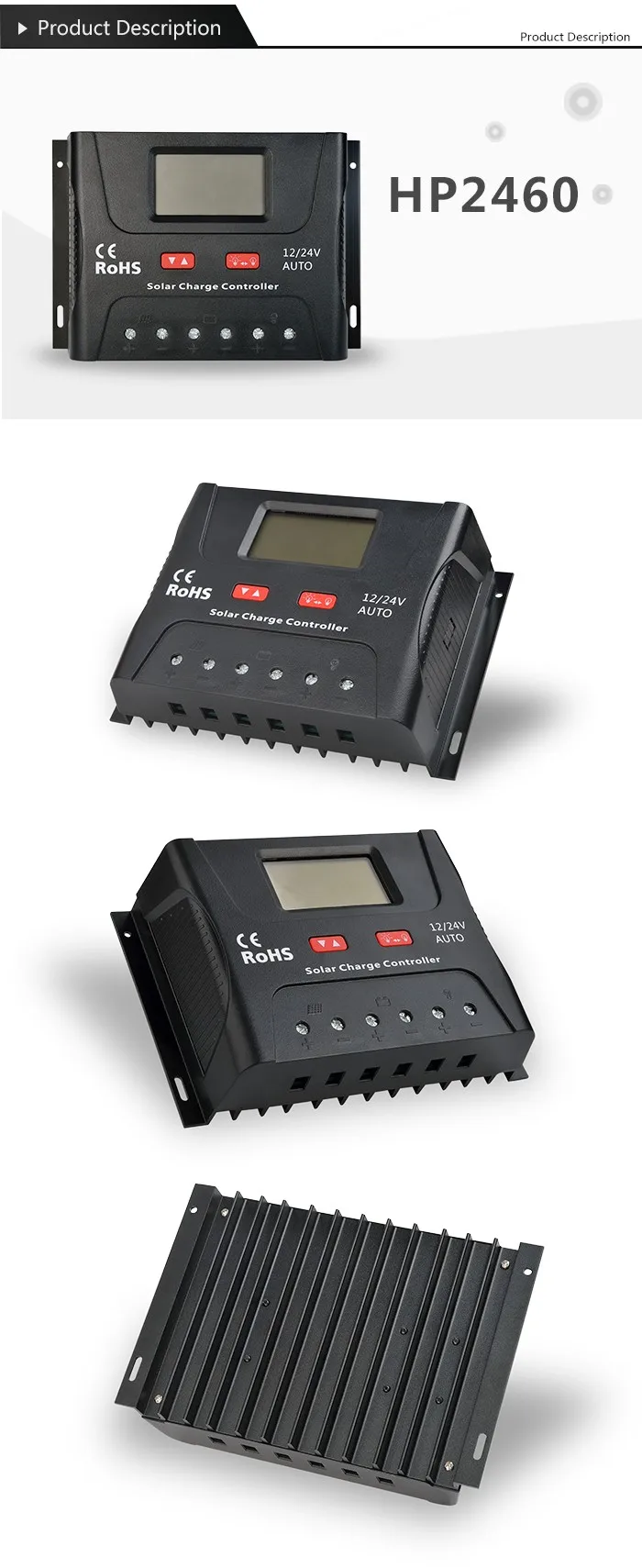 pwm solar charge controller 12/24v  60A