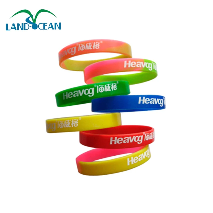 Custom embossed logo silicone wristband wide laser engraving rubber printed bracelet