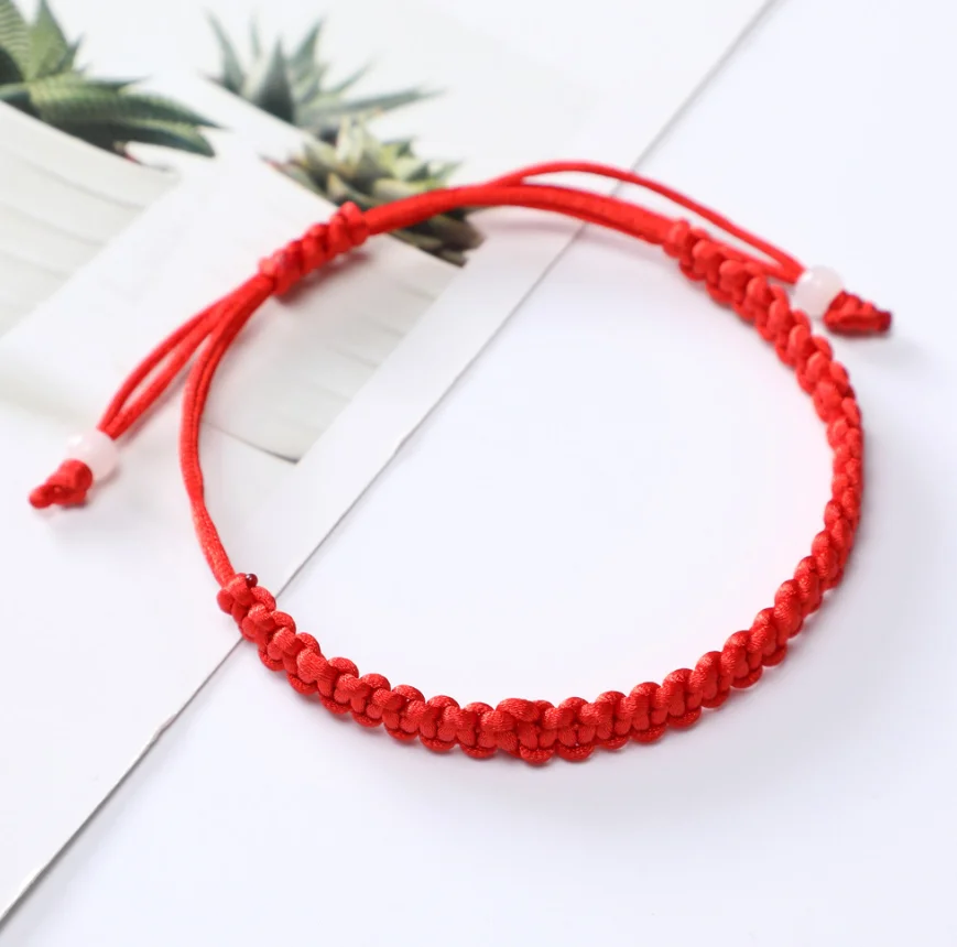 

Men Adjustable Red string thread cord Rope good luck multi braided bracelet custom available