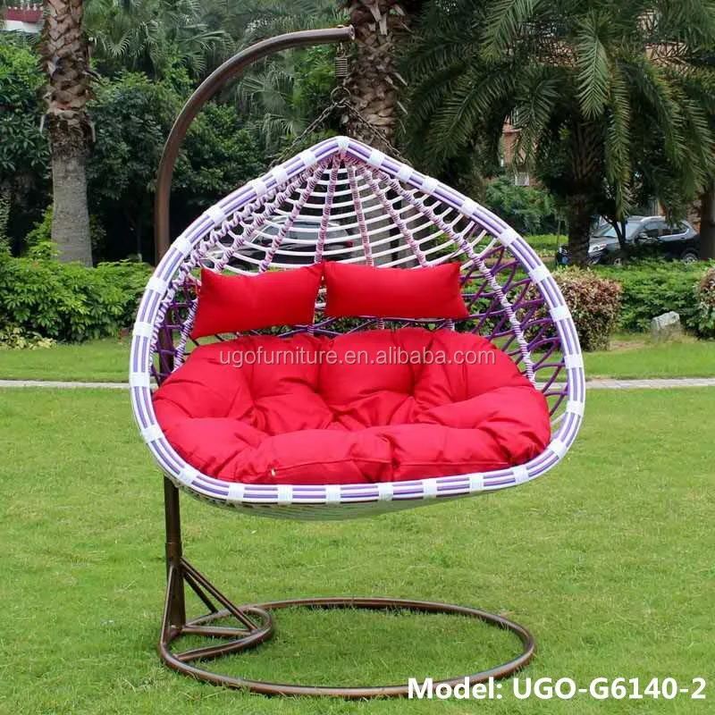 New Style Outdoor Rattan Furniture Double Swing Chair Egg Chairs