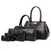 Wholesale cheap handbag set 5 pieces women bag stylish woman hand bag sets Crocodile PU handbags set for lady