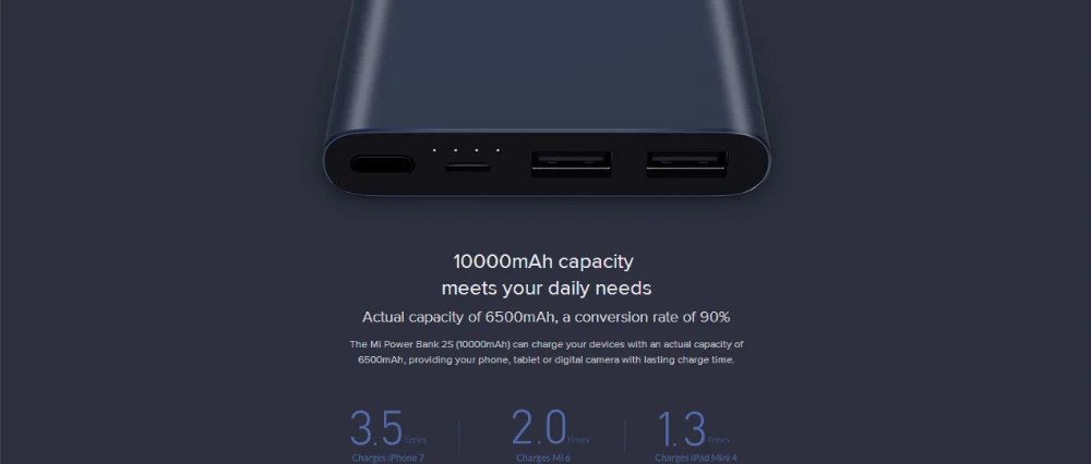 Official Global Version Xiaomi Mi Power Bank 2 2S 10000mAh Quick Charge Portable Power Source Powerbank Black Sliver - ANKUX.COM