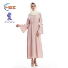 Zakiyyah 7006 Elegant Solid Color Pearl Abaya Dubai Baju Kurung Modern Islamic Clothing