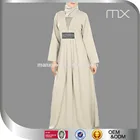 Latest Production Beige Pleated Maxi Tunic Muslim Evening Dress