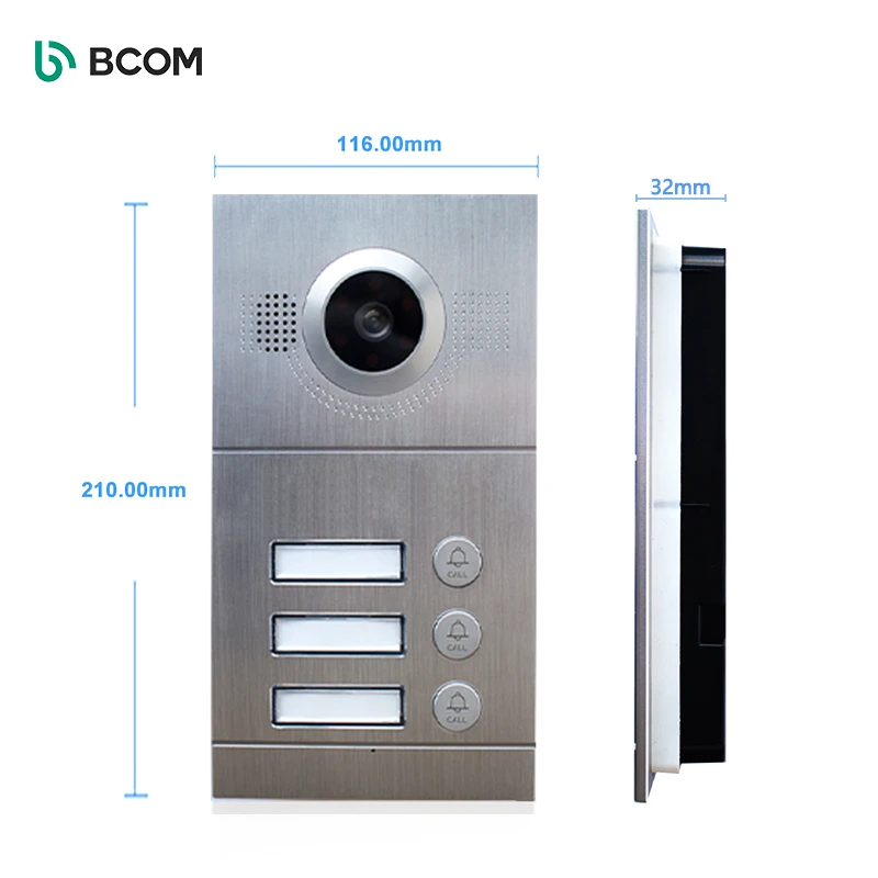 Easy Install IP 65 Waterproof Doorbell Camera  With Transfer Call Function For 3-Apartments