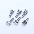 Stainless steel hex bolt and nut washer assembly