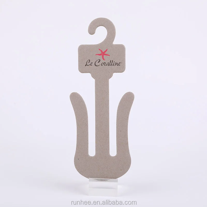 Recycled Paper Custom Cardboard Hangers 10cm Width For Slippers And Shoes