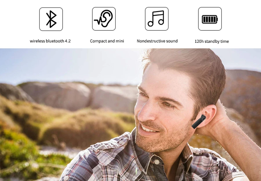 Hot Sale wireless earbuds cshidworld waterproof headphone mini in-Ear earphone earbuds with large case - ANKUX.COM