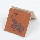 Badges Patches Maker Fashion Design Custom Embossed Animal Logo Jeans PU Leather Labels for Garment