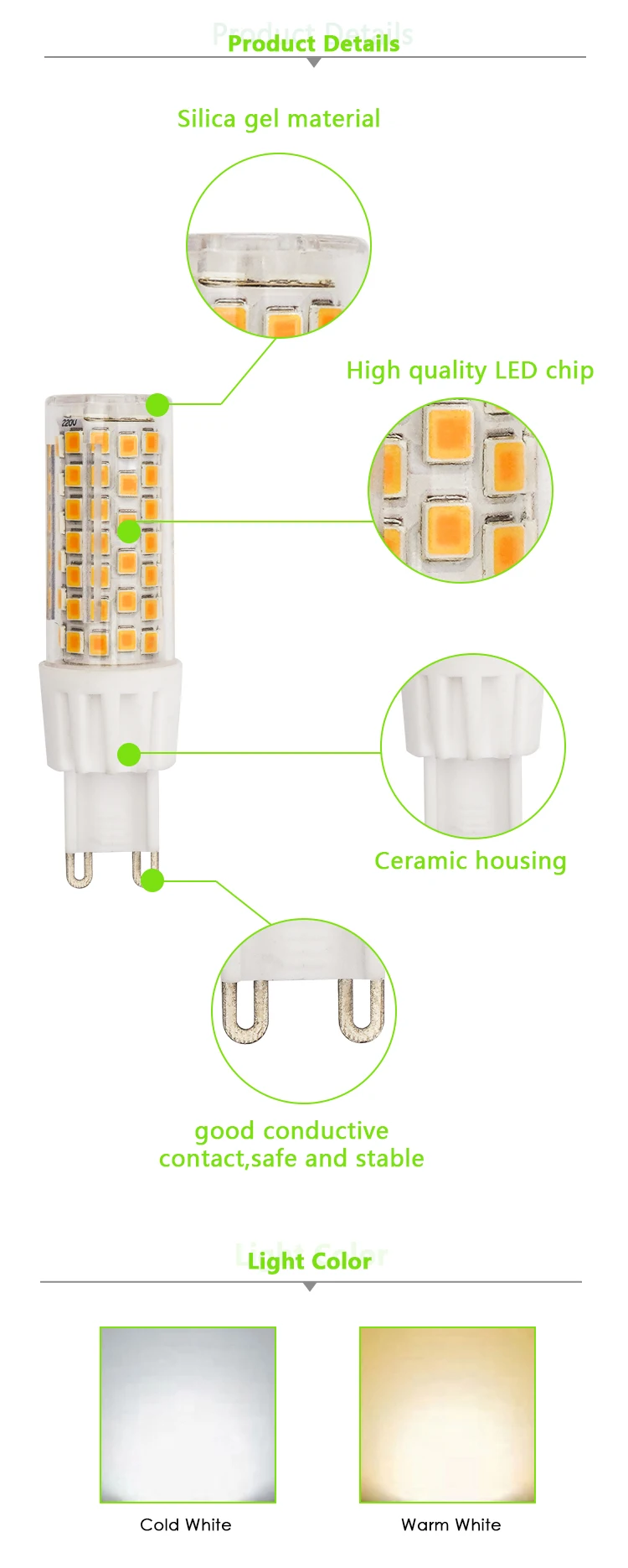 NewG9 9W led灯陶瓷 led灯 360 度 Led 灯泡