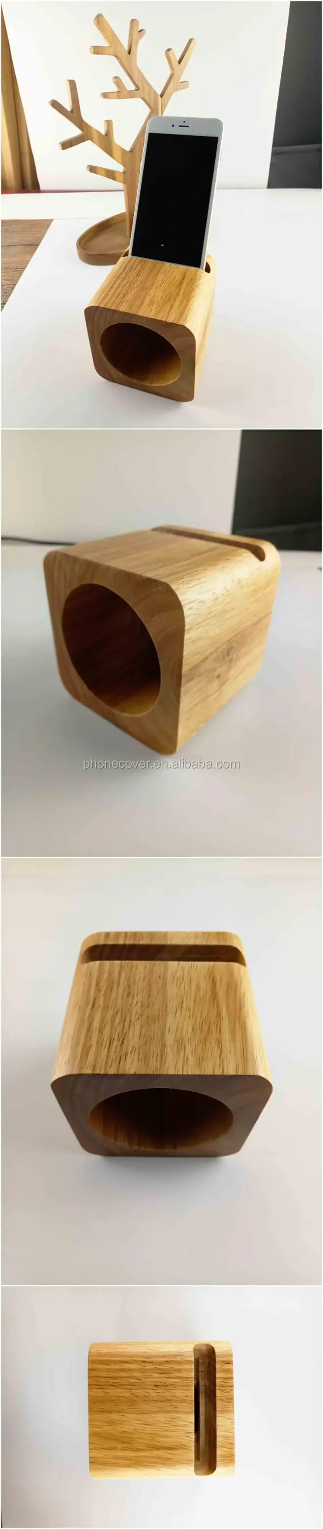 mini mobile phone wood speaker