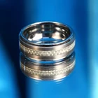 Wholesale men's silver 316l stainless steel titanium wedding ring