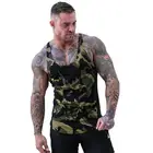 Camo printed men compression sweater vest gym wear for men tank top