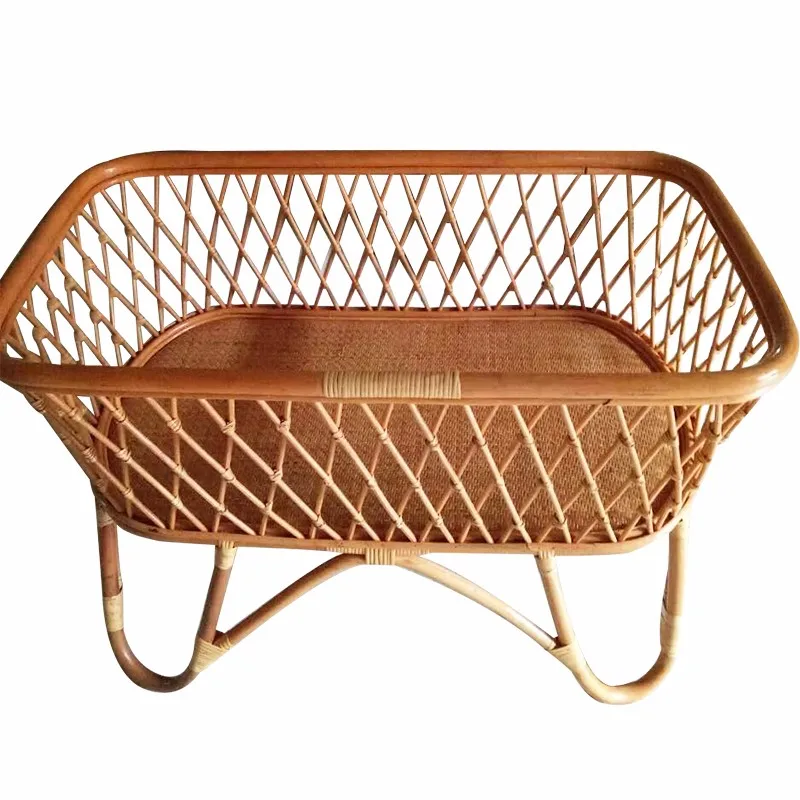 rattan baby bed