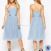 pleated tulle short ice light blue homecoming dress with adjustable shoulder straps